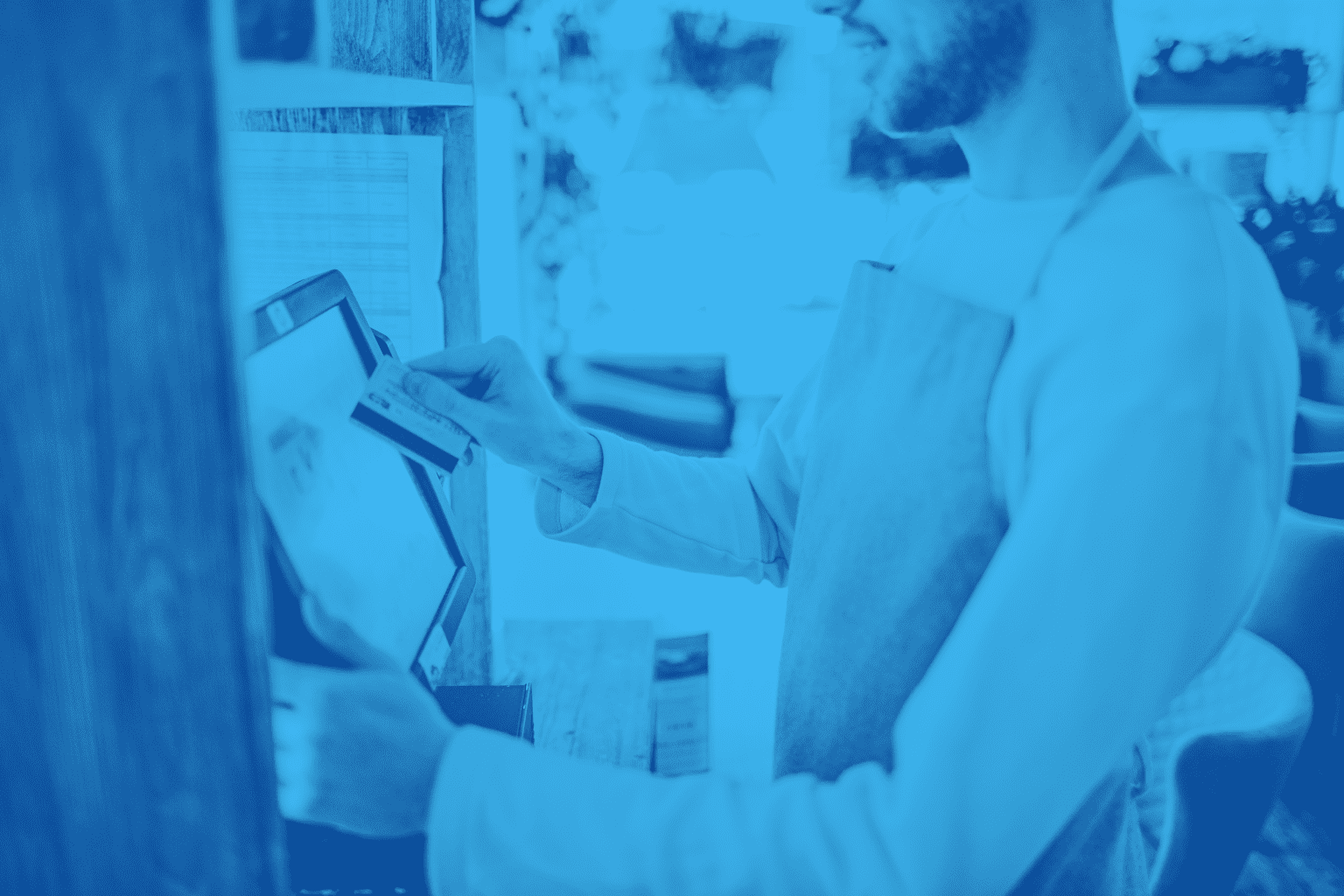 Operator using kiosk